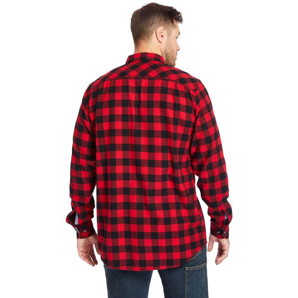 Camisa Masculino - Timberland Pro® Woodfort Mid-Weight Flex Flannel Work - WMVBY5827 - Pretas/Vermel